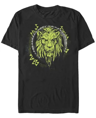 Disney Men's The Lion King Live Action Scar Geometric Circle, Short Sleeve T-Shirt