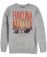 Disney Men's Lion King Hakuna Matata Sunset Text, Crewneck Fleece