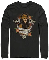 Disney Men's Lion King Scar Surrounded by Idiots Tattoo, Long Sleeve T-Shirt