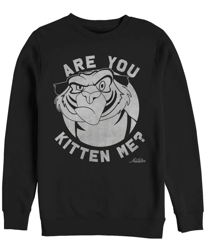 Disney Men's Aladdin Rajah are You Kitten Me, Crewneck Fleece