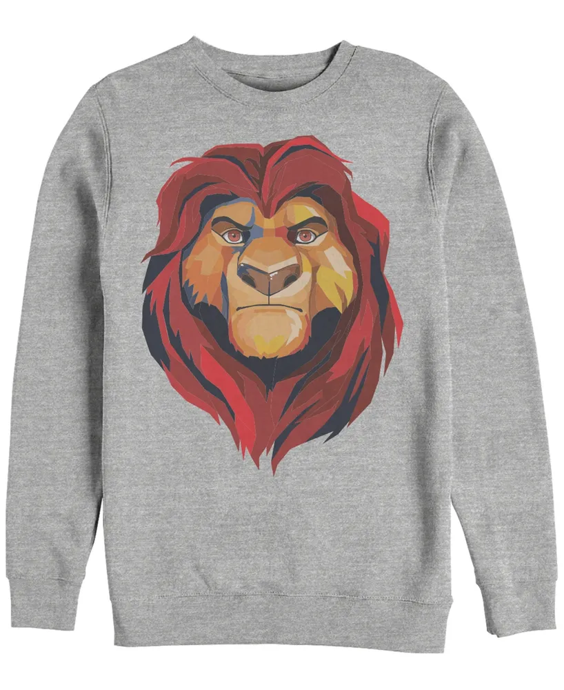 Disney Men's Lion King Mufasa Geometrics, Crewneck Fleece