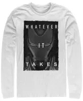 Marvel Men's Avengers Endgame Iron Man Whatever It Takes Poster, Long Sleeve T-shirt