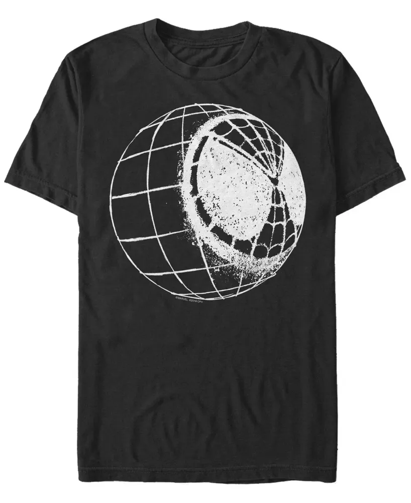 Marvel Men's Spider-Man Far From Home Web Mask Globe, Short Sleeve T-shirt