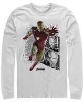 Marvel Men's Avengers Endgame Iron Man Jump Action Pose Panels, Long Sleeve T-shirt