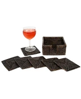 Artifacts Rattan Square Coasters - 7 Piece Set