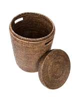 Artifacts Rattan Round Hamper with Lid and Cloth Liner