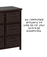 Honey Can Do Woven Strap 6-Drawer Chest