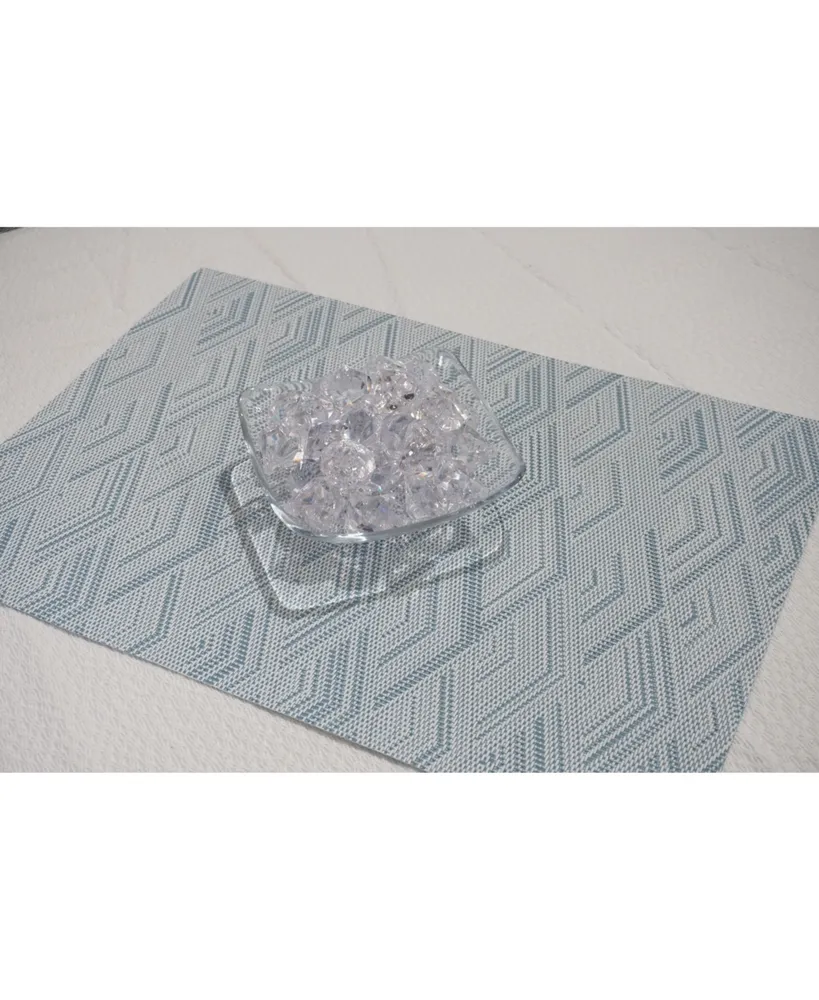 Dainty Home Diamond Woven Textilene Waterproof, Heat & Stain Resistant Washable Placemat 13x19'' - Set of 6