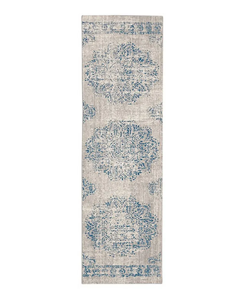 Scott Living Expressions Dharma Medallion Indigo 2'4" x 7'10" Runner Rug