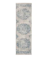 Scott Living Expressions Dharma Medallion Indigo 2'4" x 7'10" Runner Rug