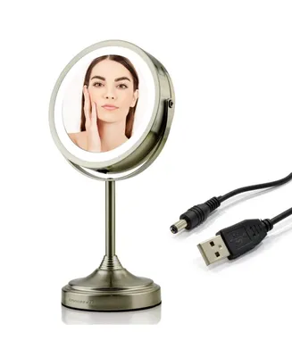 Ovente 7" Dual Sided Tabletop Makeup Mirror with Led