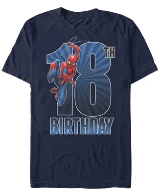 Fifth Sun Men's Marvel Spider-Man Swinging 18th Birthday Short Sleeve T-Shirt