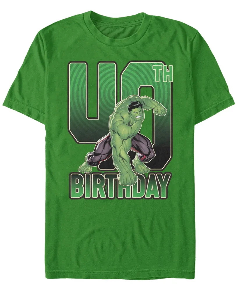 Fifth Sun Men's Marvel Hulk Smash 40th Birthday Short Sleeve T-Shirt