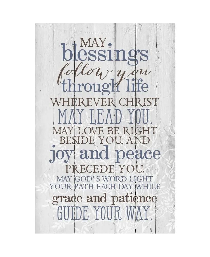 Dexsa May Blessings Follow You New Horizons Wood Plaque with Easel, 6" x 9"