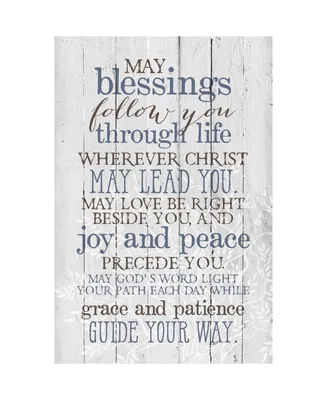 Dexsa May Blessings Follow You New Horizons Wood Plaque with Easel, 6" x 9"