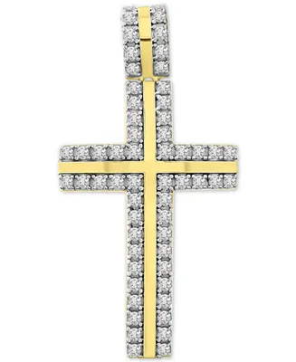 Men's Diamond Cross Pendant (1 ct. t.w.) in 10k Gold