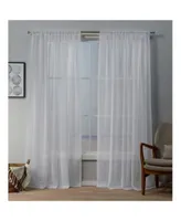 Exclusive Home Itaji Sheer Rod Pocket Top Curtain Panel Pair