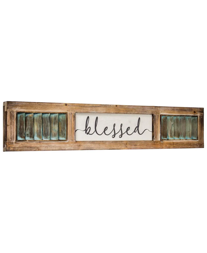 American Art Decor Blessed Inspirational Wood Canvas Sign