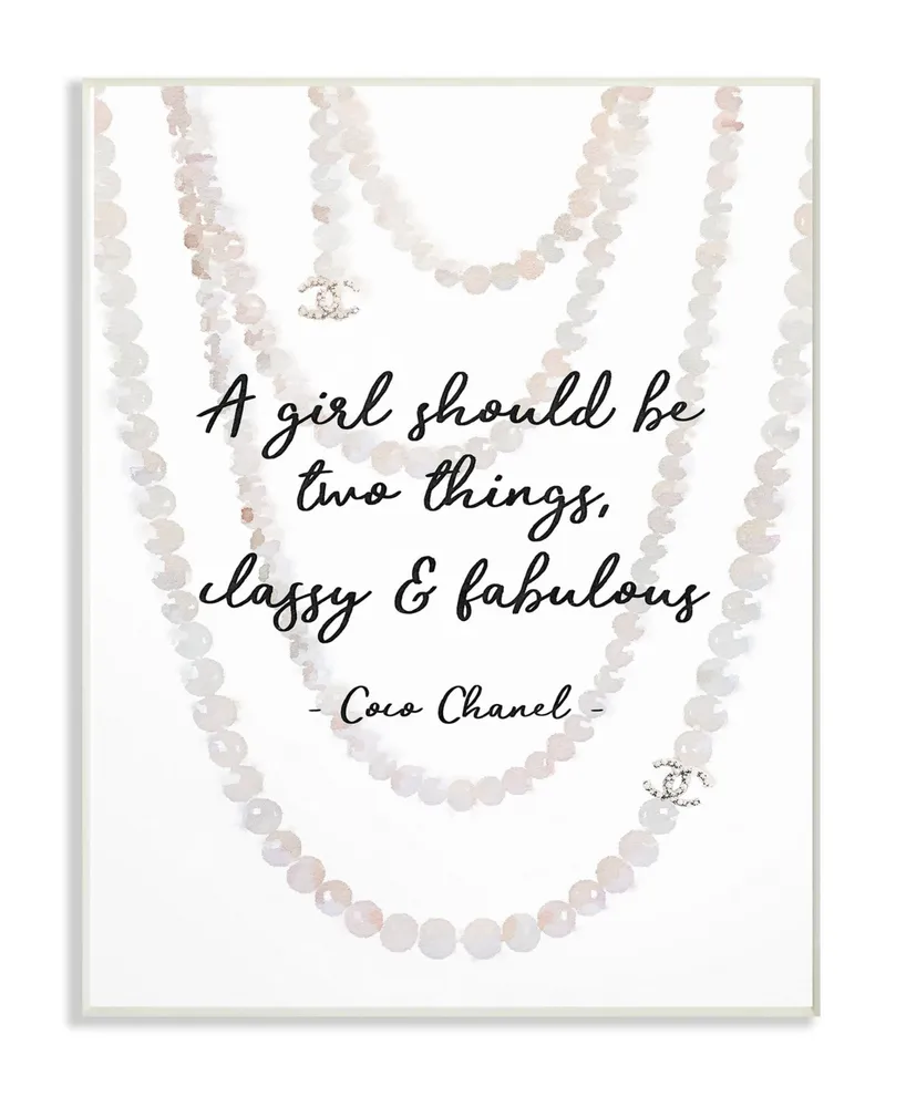 Stupell Industries Classy and Fabulous Fashion Quote with Pearls Wall Plaque Art