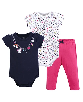 Little Treasure Baby Girls Cotton Bodysuit and Pant Set