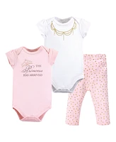 Little Treasure Baby Girl Cotton Bodysuit and Pant Set