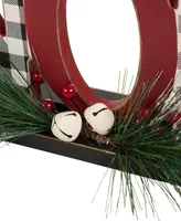 Glitzhome Wooden Plaid "Noel" Table Decor