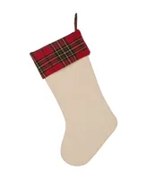 Glitzhome Embroidered Linen Christmas Stocking - Red Truck