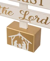 Glitzhome Wooden Nativity Table Tree Decor