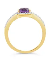 Amethyst (1-1/3 ct. t.w.) and Lab Grown White Sapphire (1/4 Ring 10k Yellow Gold