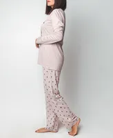 Mood Pajamas Cherry Blossom Ultra Soft Long-Sleeve Pajama Set