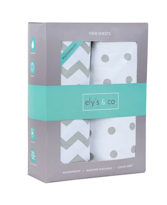 Ely's & Co. Baby Fitted Waterproof Crib Sheet 100% Combed Jersey Cotton