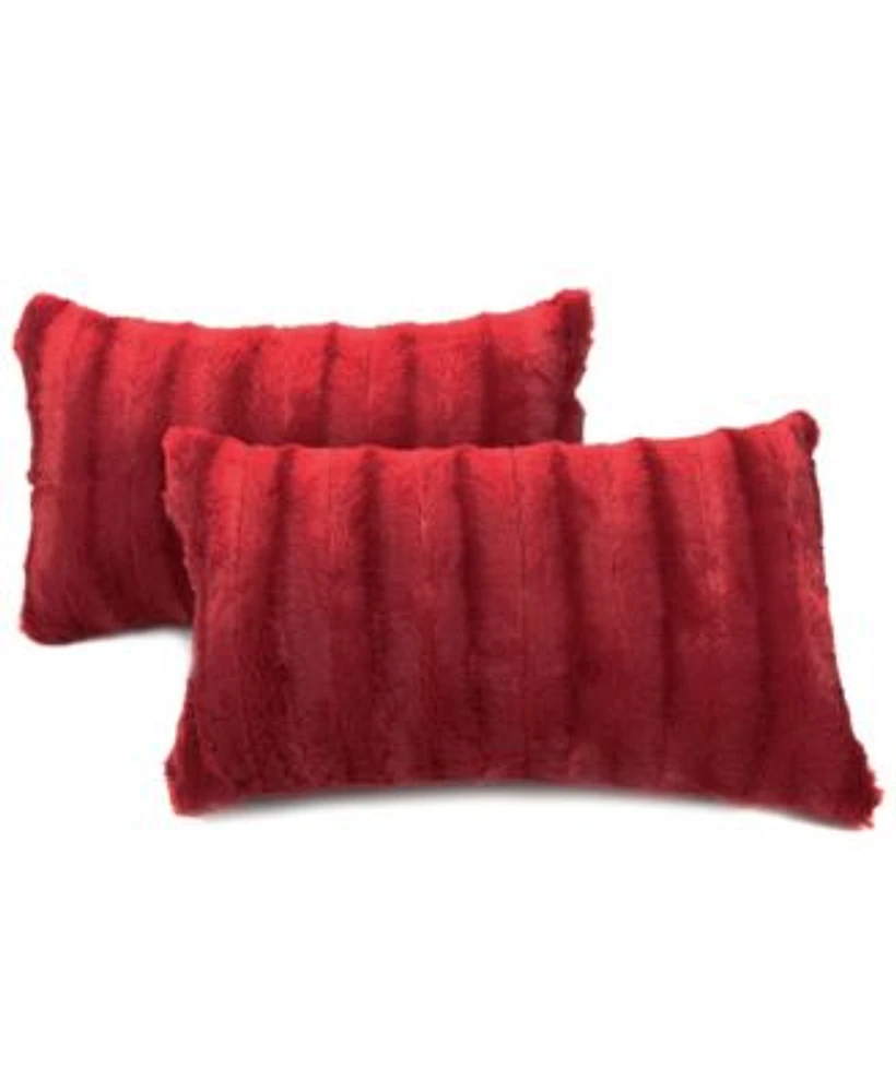 Cheer Collection Faux Fur 2 Pack Decorative Pillows