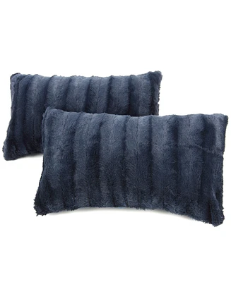 Cheer Collection Faux-Fur 2-Pack Decorative Pillows