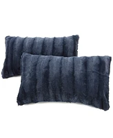 Cheer Collection Faux-Fur 2-Pack Decorative Pillows