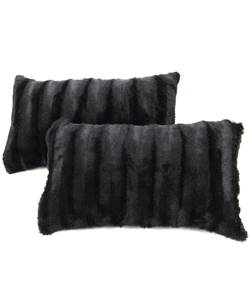 Faux Fur Decorative Pillow Set of 2, 12" x 20"