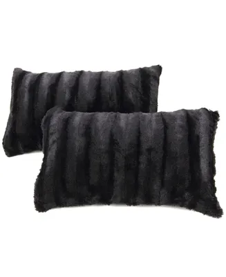 Faux Fur Decorative Pillow Set of 2, 12" x 20"
