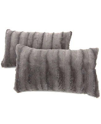 Cheer Collection Faux-Fur 2-Pack Decorative Pillows