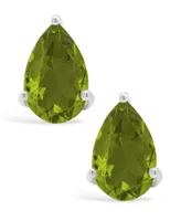 Pear-shape Gemstone Stud Earrings Sterling Silver