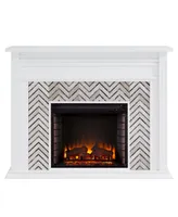 Southern Enterprises Elior Marble Tiled Electric Fireplace