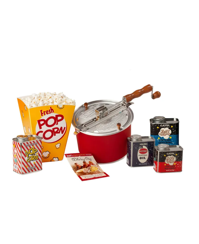 Wabash Valley Farms Whirley-Pop Popcorn Popper & Premium Popcorn Set