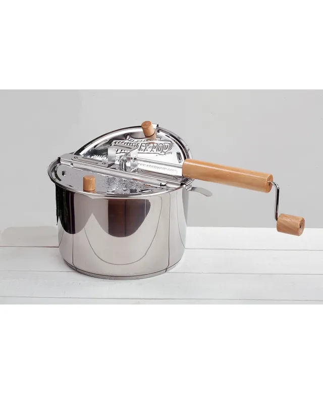 Whirley Pop Stovetop Popcorn Popper Wabash Valley Farms Color: Silver