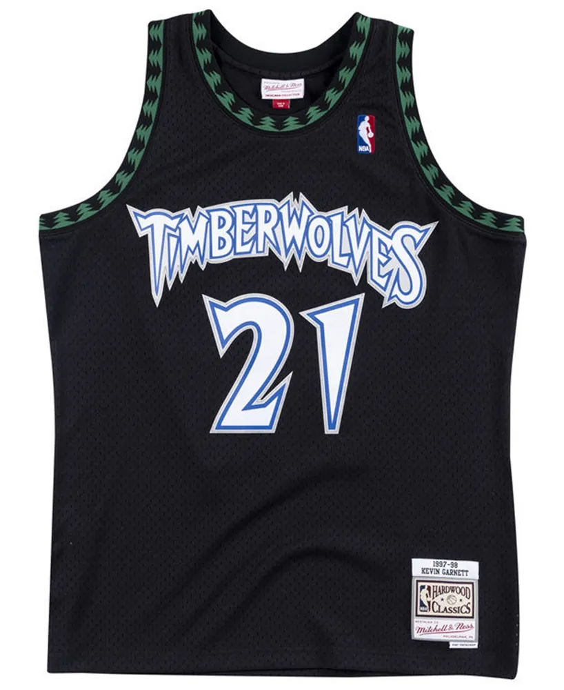 Men's Mitchell & Ness Kevin Garnett Black Minnesota Timberwolves 1997-98 Hardwood Classics Swingman Player Jersey