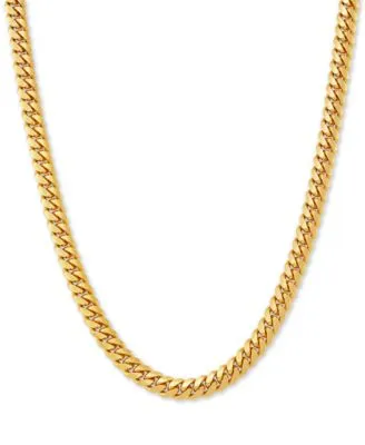 Cuban Link Chain Necklaces In Sterling Silver 18k Gold Plated Sterling Silver