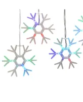 Kurt Adler Snowflake Icicle Fairy Lights with Rgb Led Lights