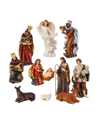 Kurt Adler 8.5-inch Nativity Table piece Set, 11 Pieces