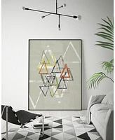 Giant Art 20" x 16" Stamped Triangles Ii Art Block Framed Canvas