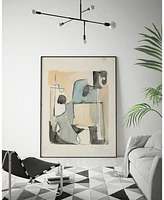 Giant Art 40" x 30" Subdued Abstract Ii Art Block Framed Canvas