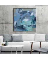 Giant Art 30" x 30" Abstract Blues I Art Block Framed Canvas