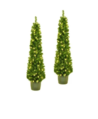 Kurt Adler 5-Foot Pre-Lit Potted Tree Set