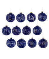 Kurt Adler 80MM Glass Zodiac Ornaments, Set of 12